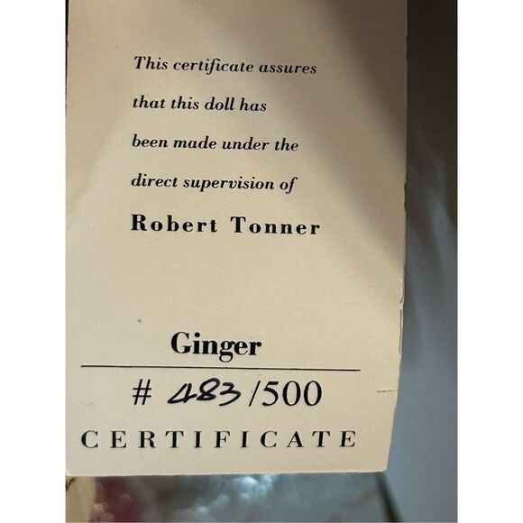 Robert Tonner 22"  Doll  GINGER  Box 1999 483/500 - Picture 6 of 16